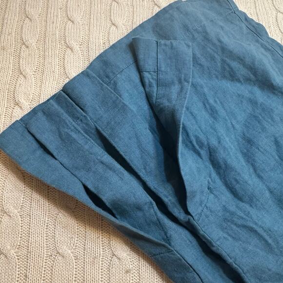 Athleta Teal 100% Linen Pants sz 6 Athleta Retreat Linen High Rise Wide Leg Pant - Picture 10 of 11